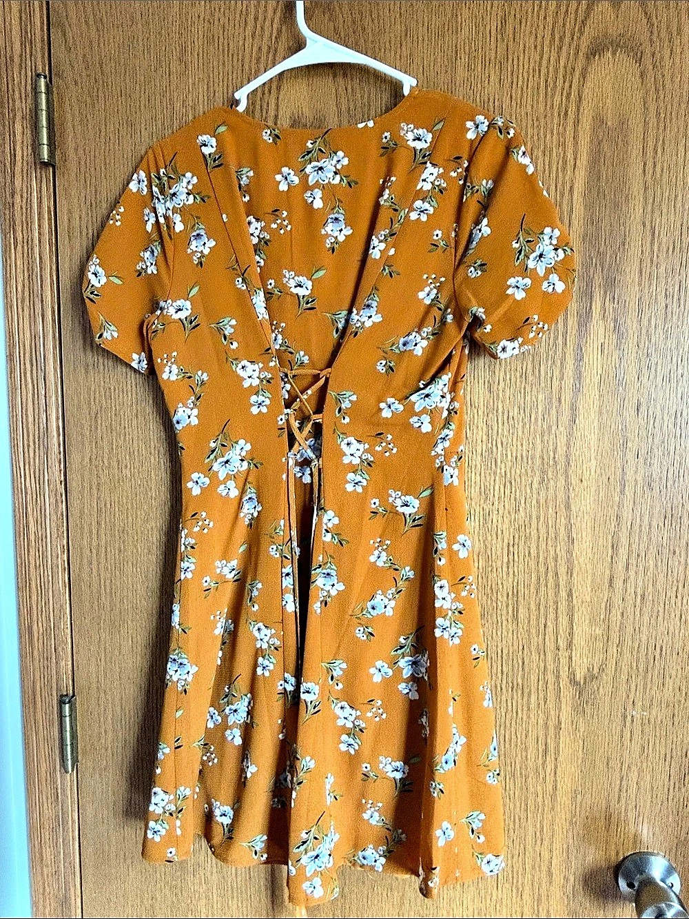 Blue Rain Floral Mini Dress in Orange Size Small NWT - Picture 2 of 3